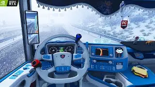 Euro Truck Simulator 2 - Winter Snowstorm Mod - INSANE Graphics | RTX 3070Ti - FRANCE to SWITZERLAND