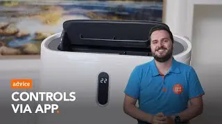 How do app controls for a portable air conditioner work?