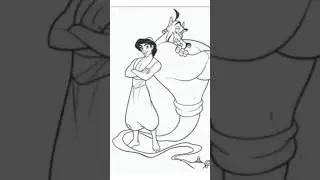 Aladin ka Jin Drawing #shorts #aladdin #drawing