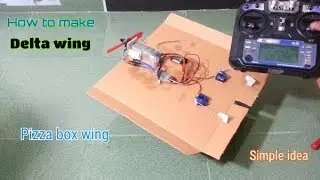 How to make a RC plane - Delta wing rc plane - Pizza box rc plane