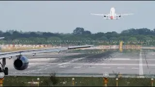 Heavy Traffic at World's second busiest single runway London Gatwick Airport 4K video