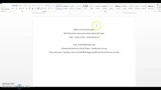 What is a Thesis Statement: Personal Narrative Edition