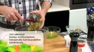 Mäti- ja lohi-kurkkutäyte uuniperunoille