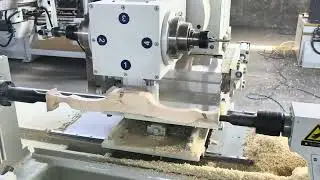 5 axis CNC wood lathe / wood chair part production3