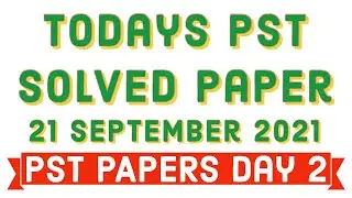 Todays PST Solved Paper | IBA Maths | 21 September 2021