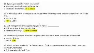 Operating System MCQ'S & Question Answers #education #computer