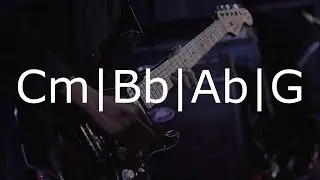 C minor guitar backing track  | Cm-Bb-Ab-G simple jam track | 84 BPM