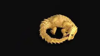 Preview | Gold Armadillo lizard | 3d animation - Ouroboros