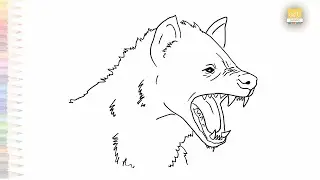 Angry hyena head drawing easy | Outline sketches | How to draw A hyena step by step | #artjanag