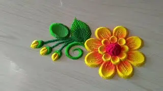 Beautiful flowers rangoli design of beginners | flowers rangoli design | flower rangoli | rangolis |