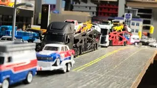 64 scale streets, Hotwheel Elite transport trailers. @jerryclementsjr2428
