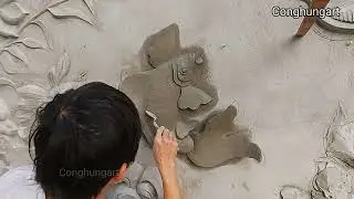 Create realistic reliefs of carp / cement / nearly bouncing off the wall