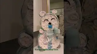 Boy Teddy Bear Diaper Cake #babyshowergift #babyaccessories #babygift #diapercake