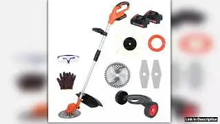 21V Electric Weed Eater String Trimmer Weed Wacker Lawn Edger with 2 LiIon Battery 1 Charger and 6