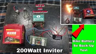 200Watt Inviter Ioad Test Using Bike Battery 😱// Complete Backup Test. 200Watt Inviter 