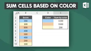 How to SUM cells based on cell color in Excel - SUM by fill color