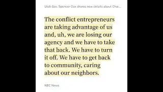 Spencer Cox on Internet, Conflict Entrepreneurs, and the responsibility of each of us