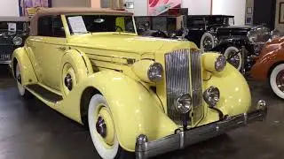 Yellow 1935 Packard 12 Convertible Coupe