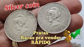 R$ 2700;A Lend&aacute;ria 2000 mil R&eacute;is 1912,moeda de prata vai vender muito em 2023.