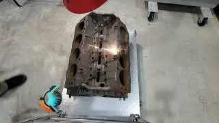 A-LUX 2000W-CW Laser Cleaning Heavy Engine Block | Removing Rust, Grease & Oil