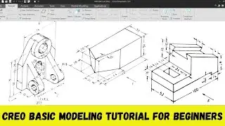 V7- Creo basic modelling tutorial for beginners | Creo practice 3D  model