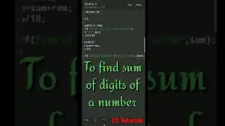 Program to find sum of digits of given number | C | while loop | 