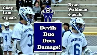 Westfield 16 Montclair 3 | HS Boys Lacrosse | Cody Lam 7 Goals | Ryan Waldman 6 Goals