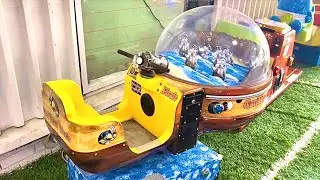 Memo Park Space Capsule Caribbean Pirate Coin Operated Kiddie Ride
