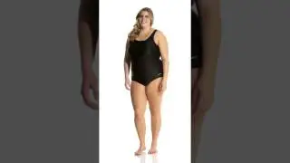Sporti Plus Size Polyester Moderate Solid Fitness One Piece Swimsuit | SwimOutlet.com