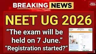 NEET UG 2026 🚨 Registration Started Suddenly? Apply Fast | Exam to Be Held in June | Big Change