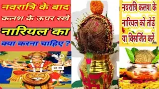नवरात्रि के बाद कलश के ऊपर रखे नारियल को क्या करें/ नवरात्रि पूजा बिधि/नवरात्रि कलश विसर्जन कैसेकरें