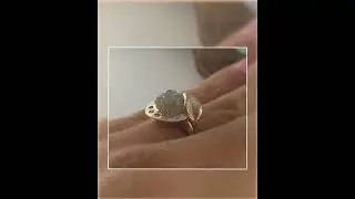 Rough Diamond Halo Engagement Ring - Yellow Gold