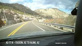 Drive AZ-77 N from Tucson, AZ to Globe, AZ.