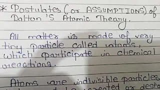 Postulates of Dalton atomic theory / class 9th science atom and molecule ||  &lrm;⁨@Ayush44100