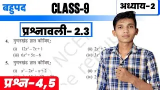 Class 9 Maths | बहुपद | प्रश्नावली 2.3 | प्रश्न 4,5 | Polynomial Factorisation | Hindi