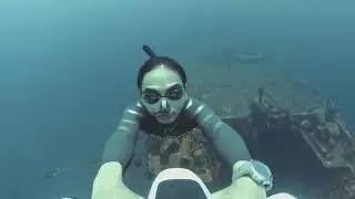 Underwater Scooter Freediving Kubu Shipwreck - Freediver Indonesia