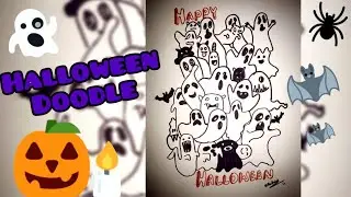 Halloween Doodle Art/Ghost Doodle Drawing