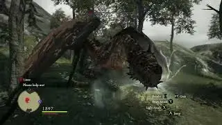 Dragon's Dogma: Dark Arisen- Fighter/ Mage vs Drake ( Devilfire Grove)