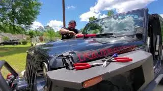 Installing a shovel on Jeep JK hood