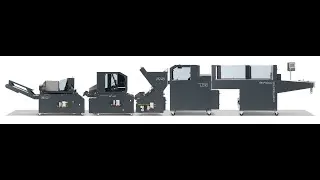 Thermotron automatic production packaging line for garments. Folding/Labeling/Bagging/Heat-Sealing