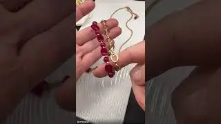 Red gemstone  and chain jewel set. Handmade jewelry. #jewelry #diy #handmade #handmadejewelry #craft