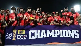 Triumphant Moments: Telugu Warriors Celebrate Victory, Lift CCL 2023 Trophy | Bhojpuri Dabanggs