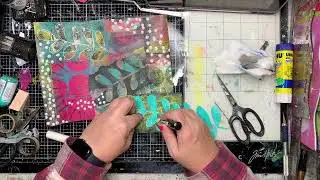 Using gel plates to create layered backgrounds