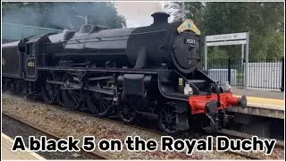 Black 5 No. 45212 on the royal duchy passing Marsh Barton at speed