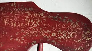 How to Stencil Red & Gold Painted Furniture | Tutorial Preview #shorts