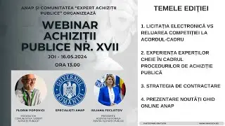 Webinar Achiziții Publice XVII - 16.05.2024