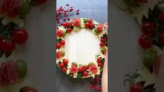 🎄Charcuterie Skewers Christmas Wreath | Easy Holiday Appetizer #shortvideo