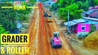 Motor Grader and Road Roller Working Perfect On New Village Road