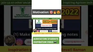 Agriculture students / Icar Aspirants motivation video 🔥🎯 #shorts