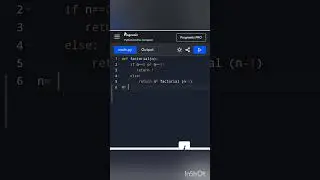create the function factorial() that return the factorial of given number using recursion. ☺